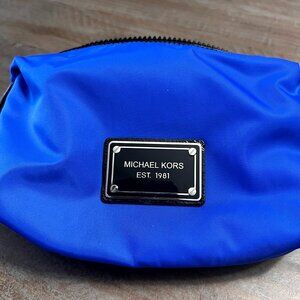 Michael Kors royal blue nylon cosmetic bag case NWOT